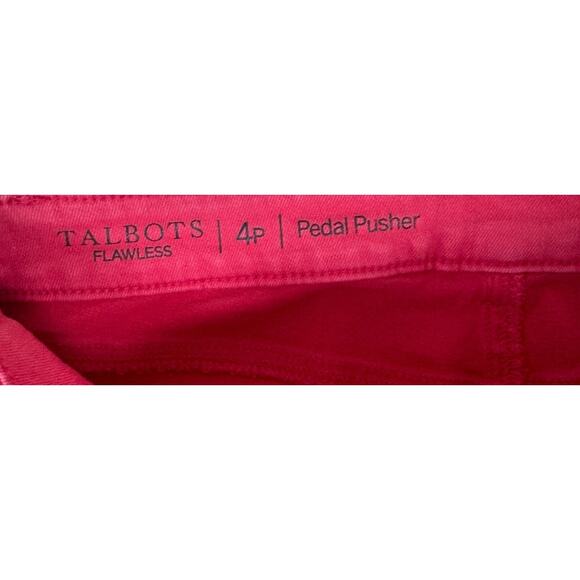 Talbots Flawless 4P Pedal Pusher Pink Jeans Shorts Capri Cotton Spandex - Picture 3 of 6